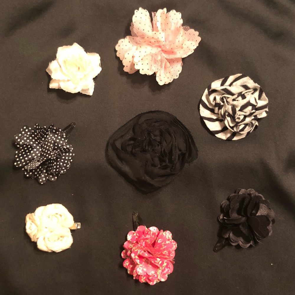 Cutsie hair accessories & a few pins for blouse